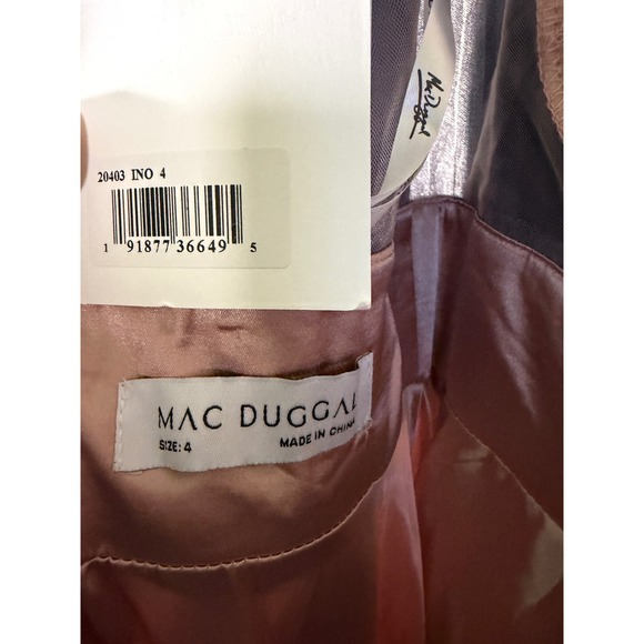 Mac Duggal Ombre Tulle V Neck Gown Navy Pink Formal Dress - Picture 5 of 9